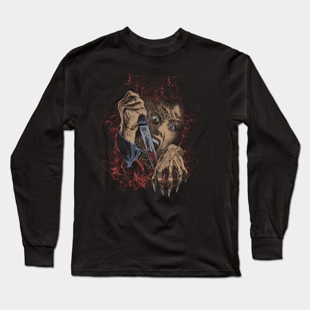 Dark art Girl and Knife Long Sleeve T-Shirt by Disappear.std